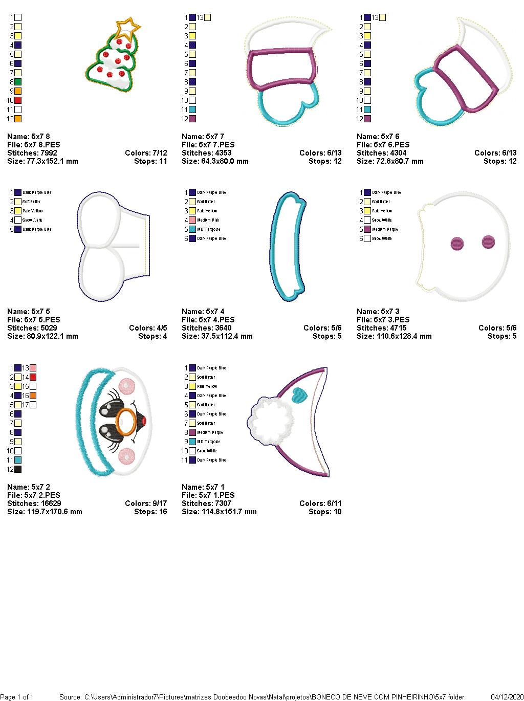 Christmas Characters Vase Ornaments - ITH Project - Machine Embroidery Design