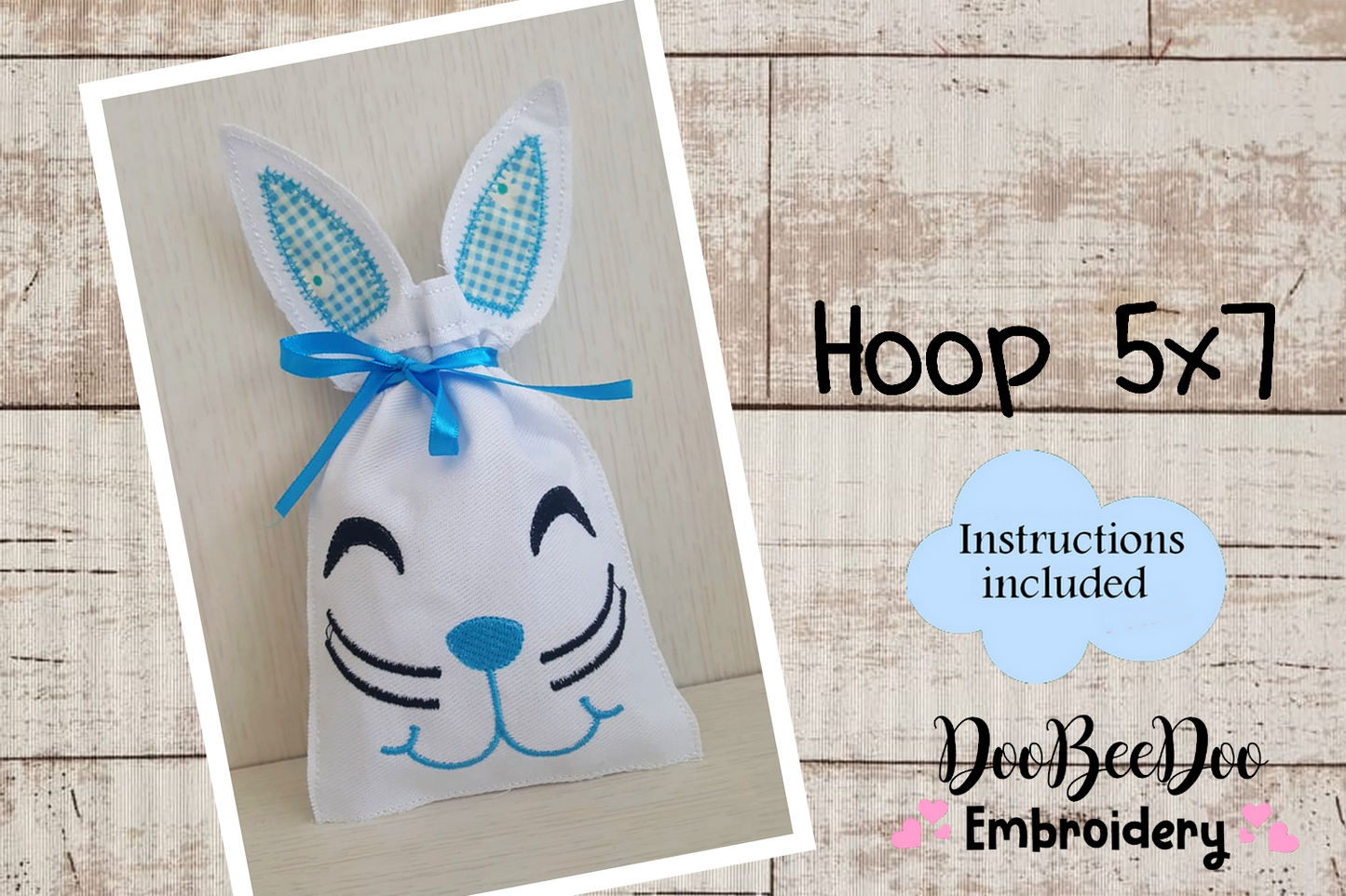 Easter Bunny Bag 5  Designs - ITH Project - Machine Embroidery Design