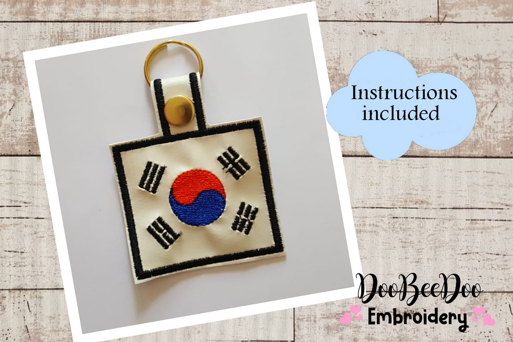 South Korea Keychain - ITH Project - Machine Embroidery Design