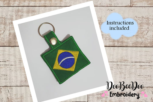 Brazil Keychain - ITH Project - Machine Embroidery Design