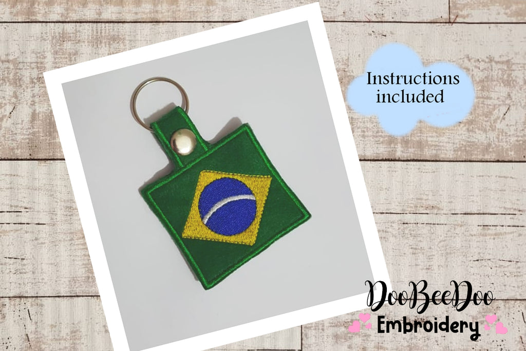 Brazil Keychain - ITH Project - Machine Embroidery Design