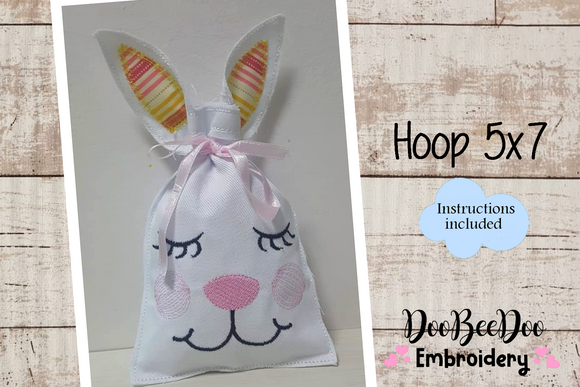 Easter Bunny Bag Yellow  - ITH Project - Machine Embroidery Design