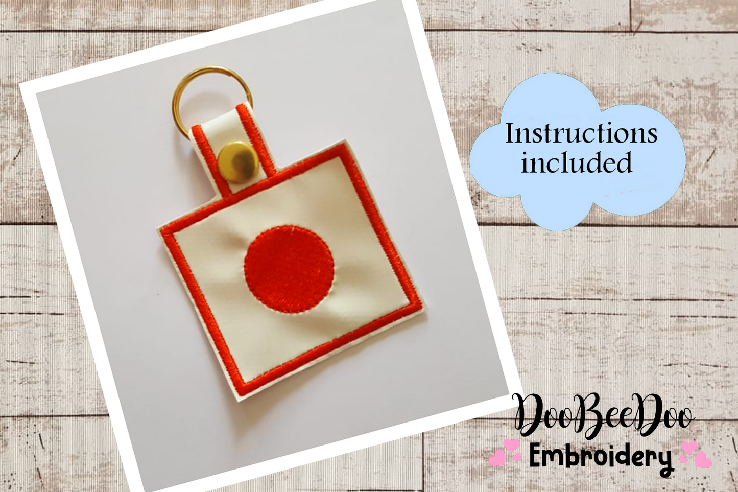 Japan  Keychain - ITH Project - Machine Embroidery Design