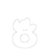 Easter Bunny Ears and Bow Number 8 Eight 8th Birthday - Applique