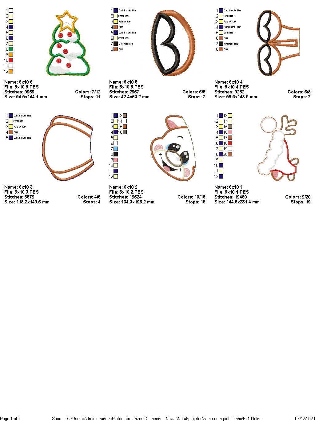 Christmas Characters Vase Ornaments - ITH Project - Machine Embroidery Design