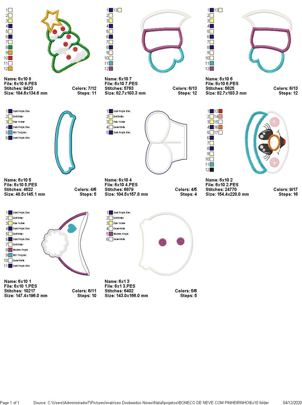 Christmas Characters Vase Ornaments - ITH Project - Machine Embroidery Design