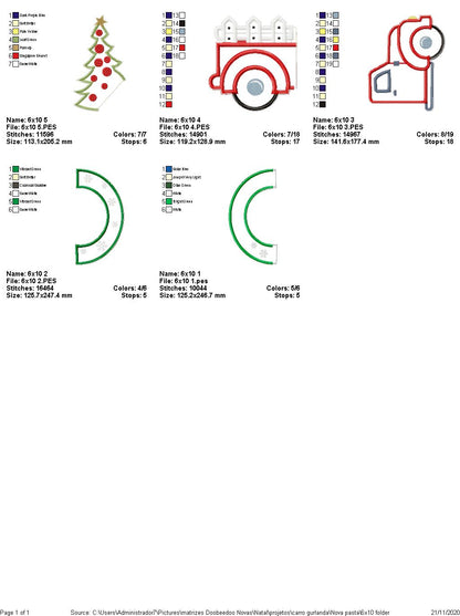 Christmas Truck Wreath - ITH Project - Machine Embroidery Design