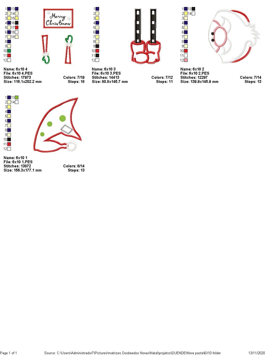 Gnome Merry Christmas Ornament - ITH Project - Machine Embroidery Design