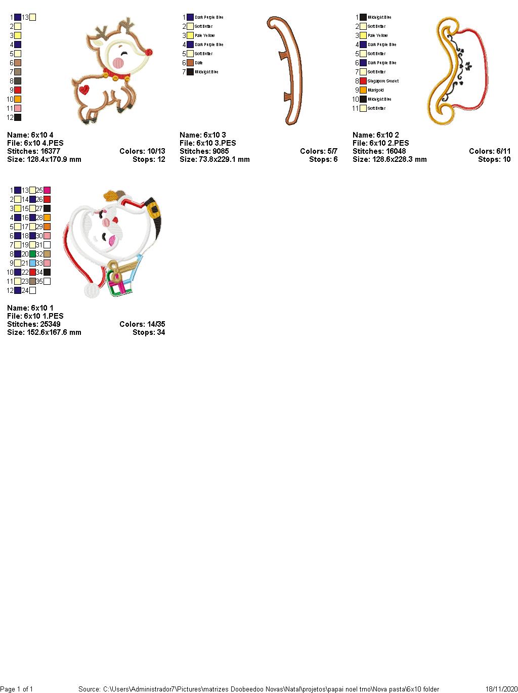 Santa Claus Sleigh Banner - ITH Project - Machine Embroidery Design