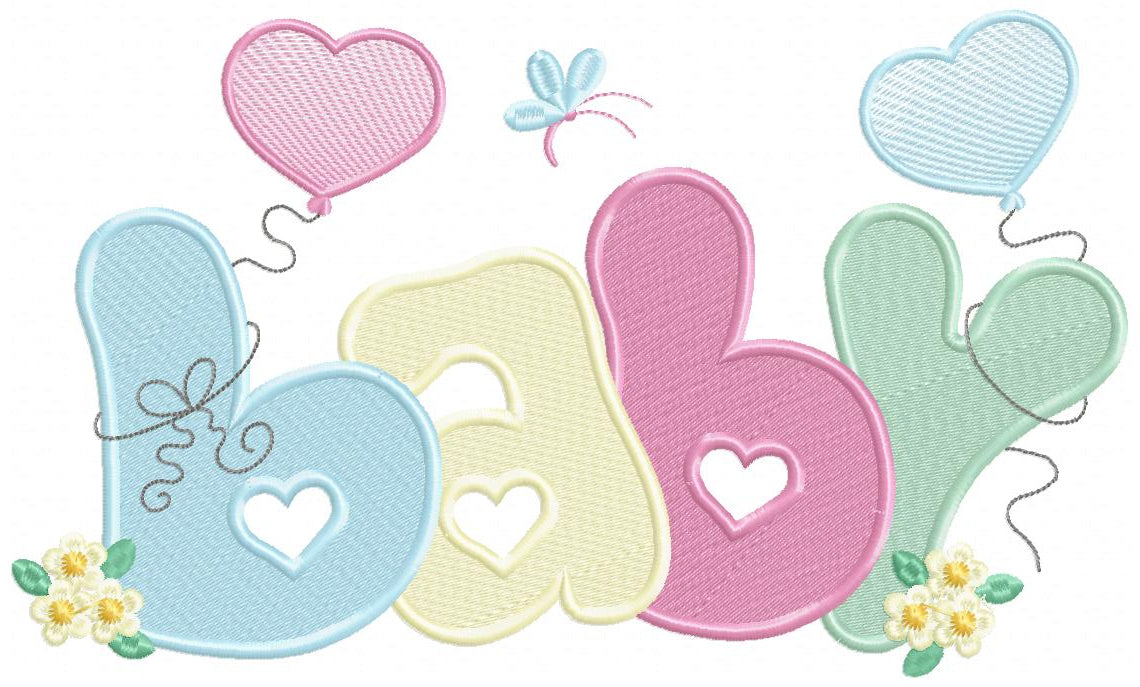 Baby Word - Fill Stitch - Machine Embroidery Design