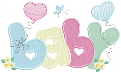 Baby Word - Fill Stitch - Machine Embroidery Design