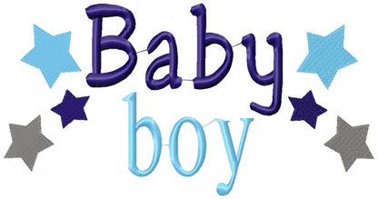 Baby Boy Stars - Fill Stitch - Machine Embroidery Design