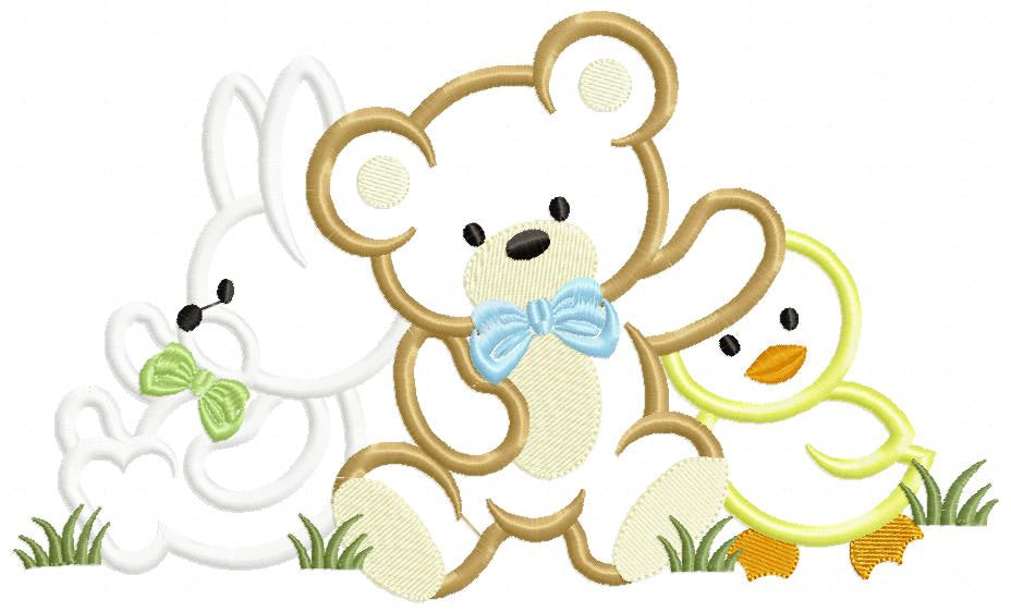 Teddy Bear, Bunny and Chick - Applique