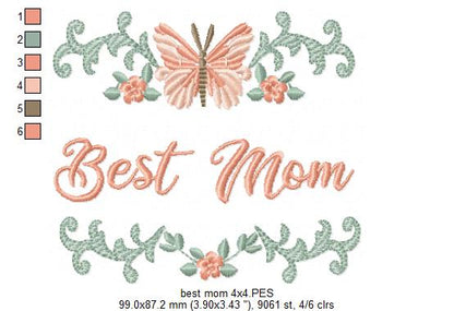 Best Mom - Fill Stitch - Machine Embroidery Design