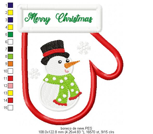 Snowman Cutlery Holder - ITH Project - Machine Embroidery Design