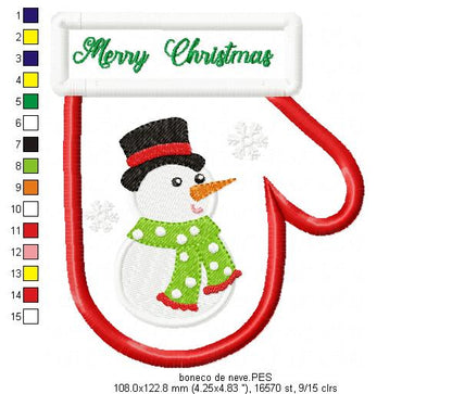 Snowman Cutlery Holder - ITH Project - Machine Embroidery Design