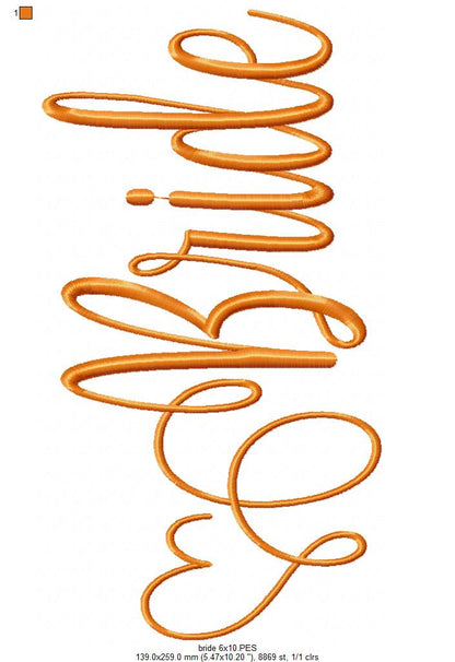 Bride Word - Fill Stitch