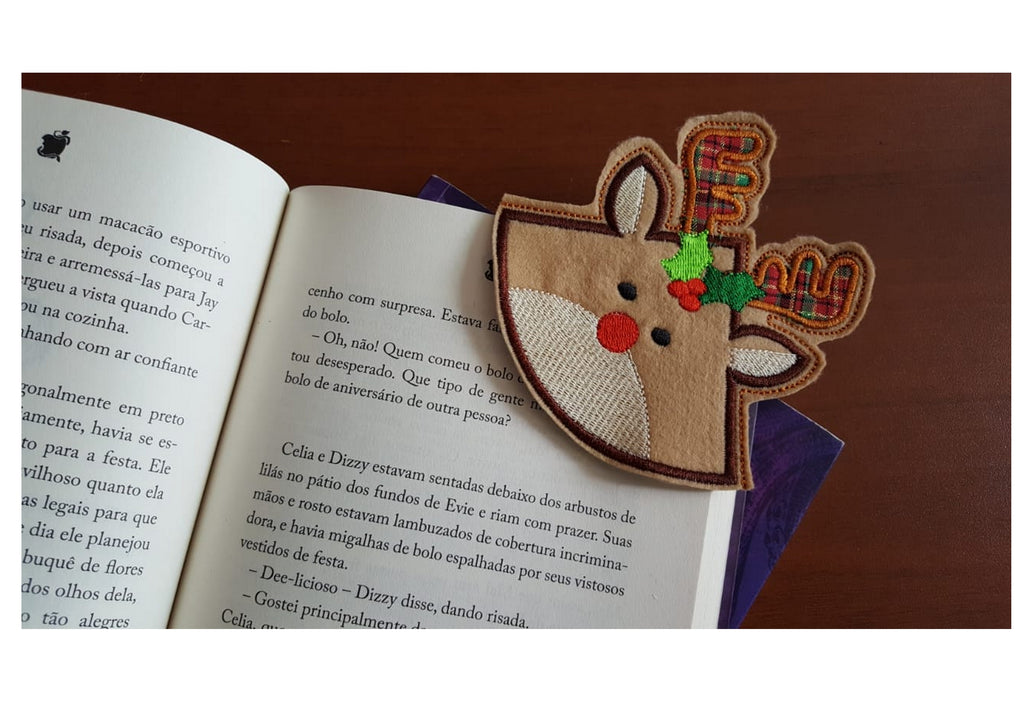 Rudolph Reindeer Bookmarker - ITH Project - Machine Embroidery Design