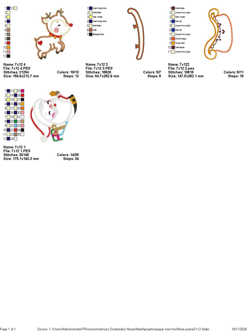 Santa Claus Sleigh Banner - ITH Project - Machine Embroidery Design