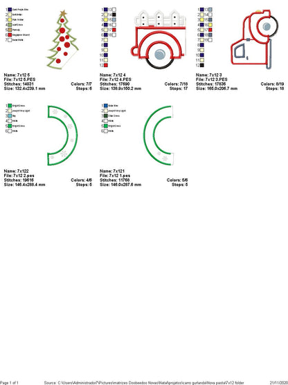 Christmas Truck Wreath - ITH Project - Machine Embroidery Design