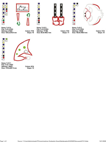 Gnome Merry Christmas Ornament - ITH Project - Machine Embroidery Design