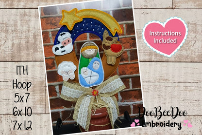 Nativity Wreath - ITH Project - Machine Embroidery Design