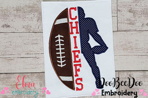 Football Chiefs Player and Ball - Applique