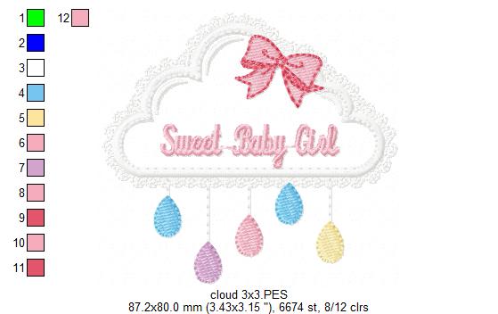 Sweet Baby Girl - Applique Embroidery