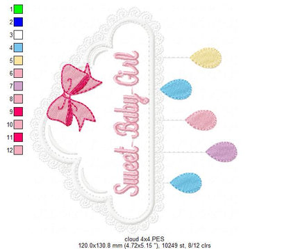 Sweet Baby Girl - Applique Embroidery