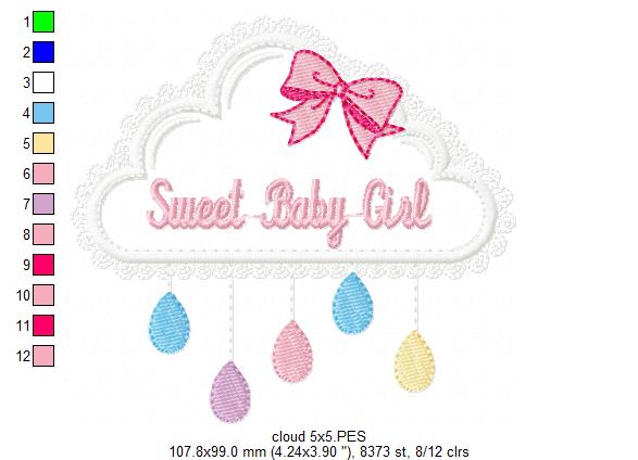 Sweet Baby Girl - Applique Embroidery