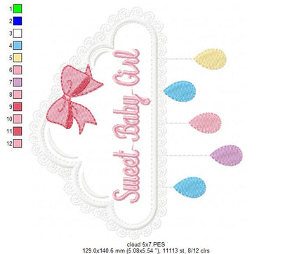 Sweet Baby Girl - Applique Embroidery