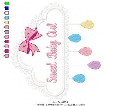 Sweet Baby Girl - Applique Embroidery