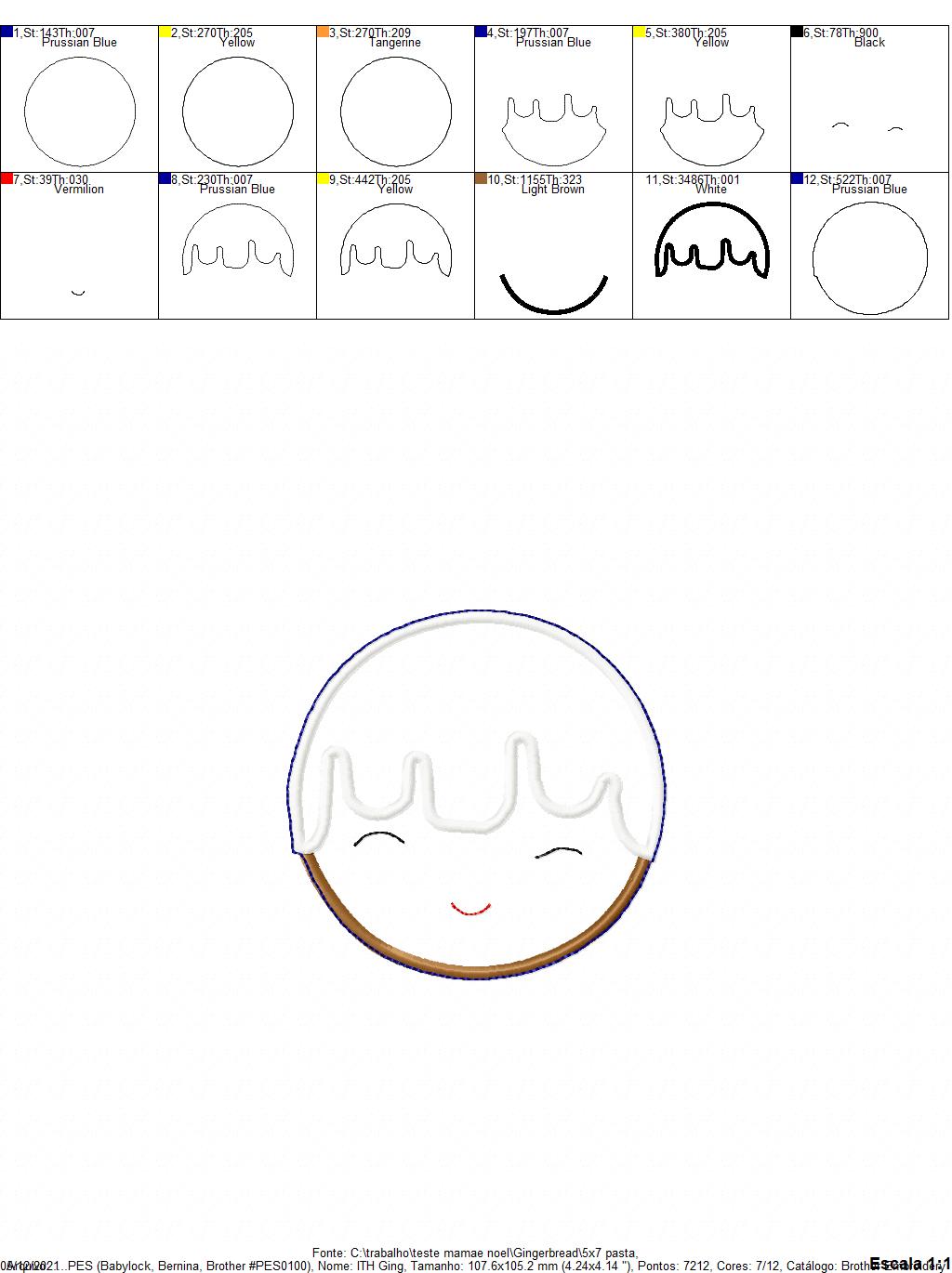 Cute Gingerbread Vase Ornament - ITH Project - Machine Embroidery Design