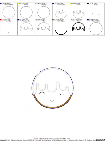 Cute Gingerbread Vase Ornament - ITH Project - Machine Embroidery Design