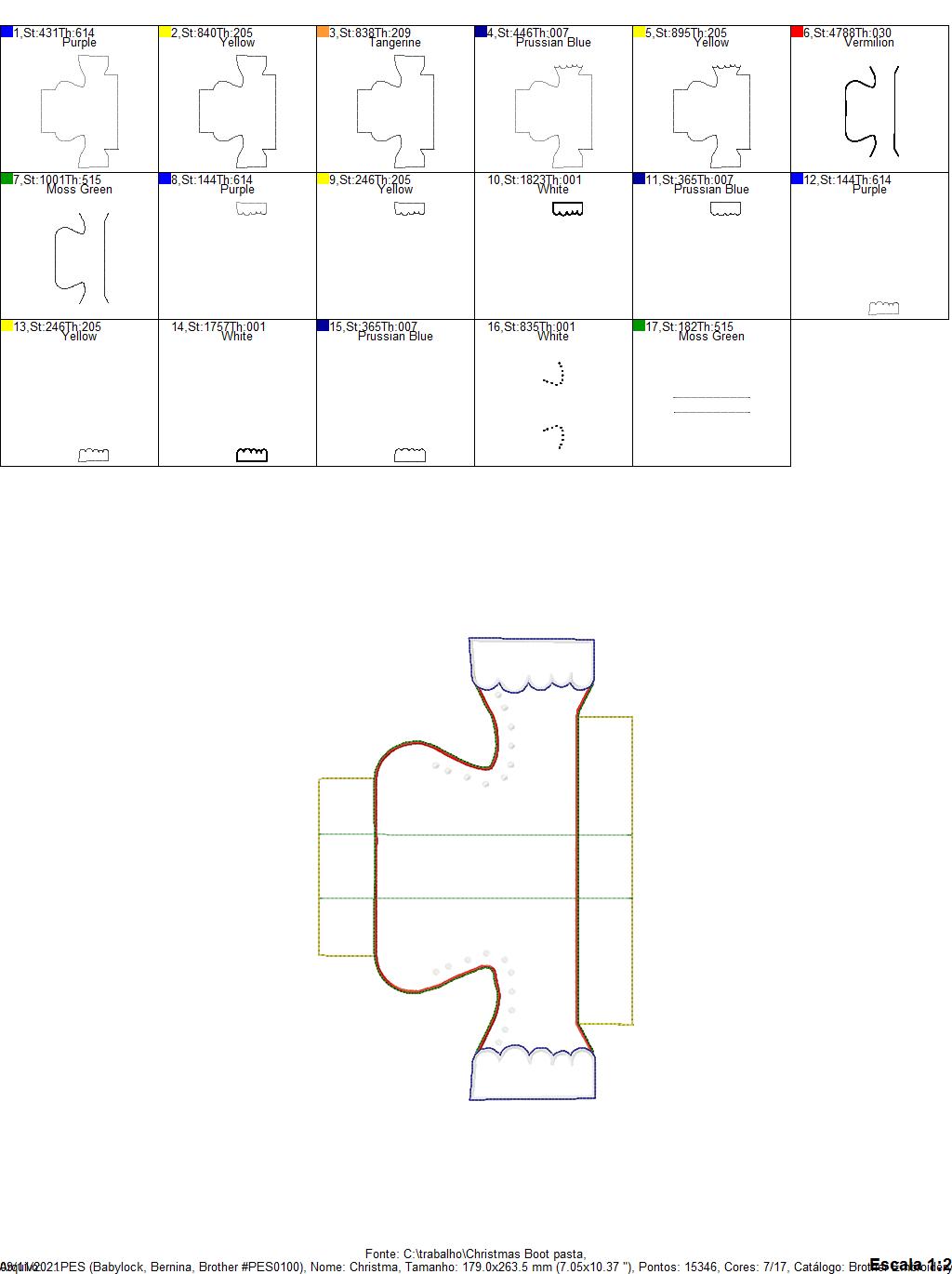 Christmas Boot Basket - ITH Project - Machine Embroidery Design