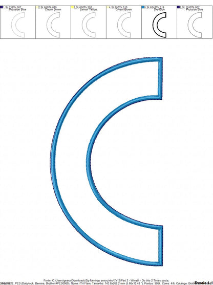 Flamingo Wreath - ITH Project - Machine Embroidery Design