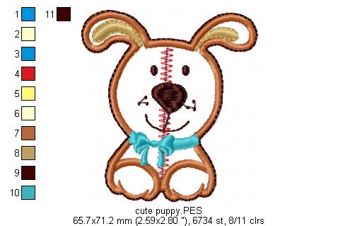 Pacifier Cute Puppy - ITH Project - Machine Embroidery Design
