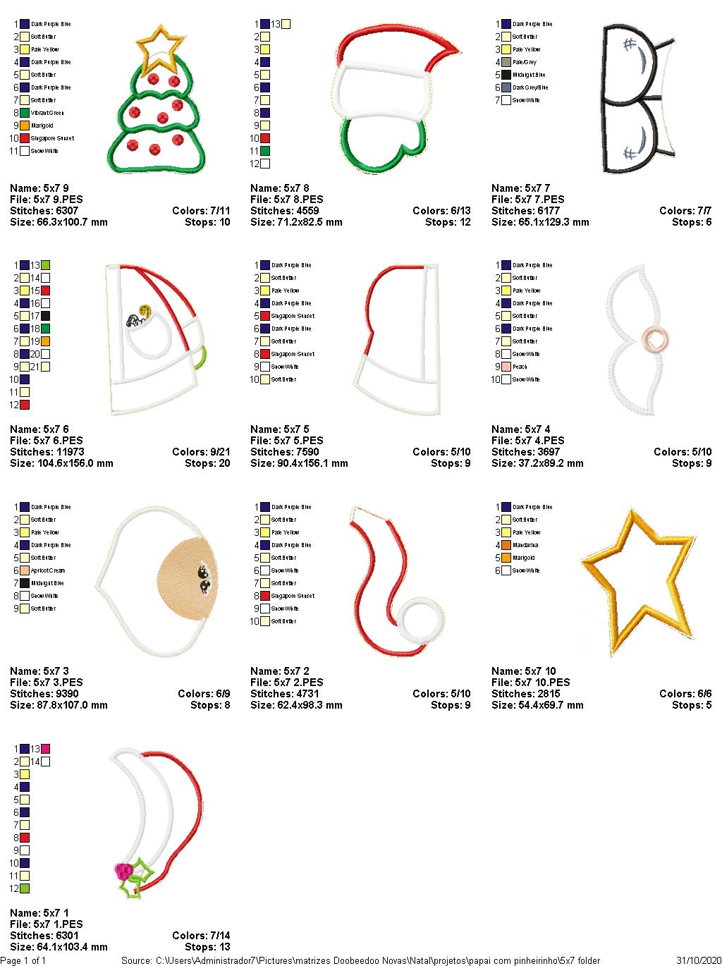 Santa Claus and Tree Door Ornament - ITH Project - Machine Embroidery Design