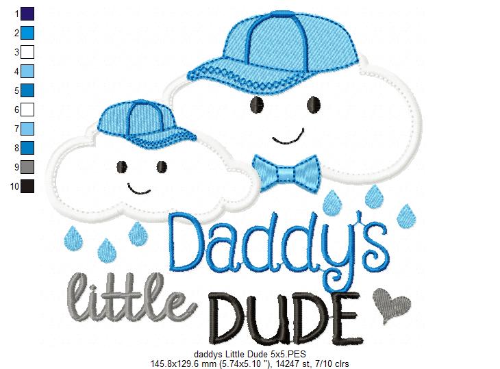 Cloud Daddy's Little Dude and Princess - Applique - Set of 2 designs