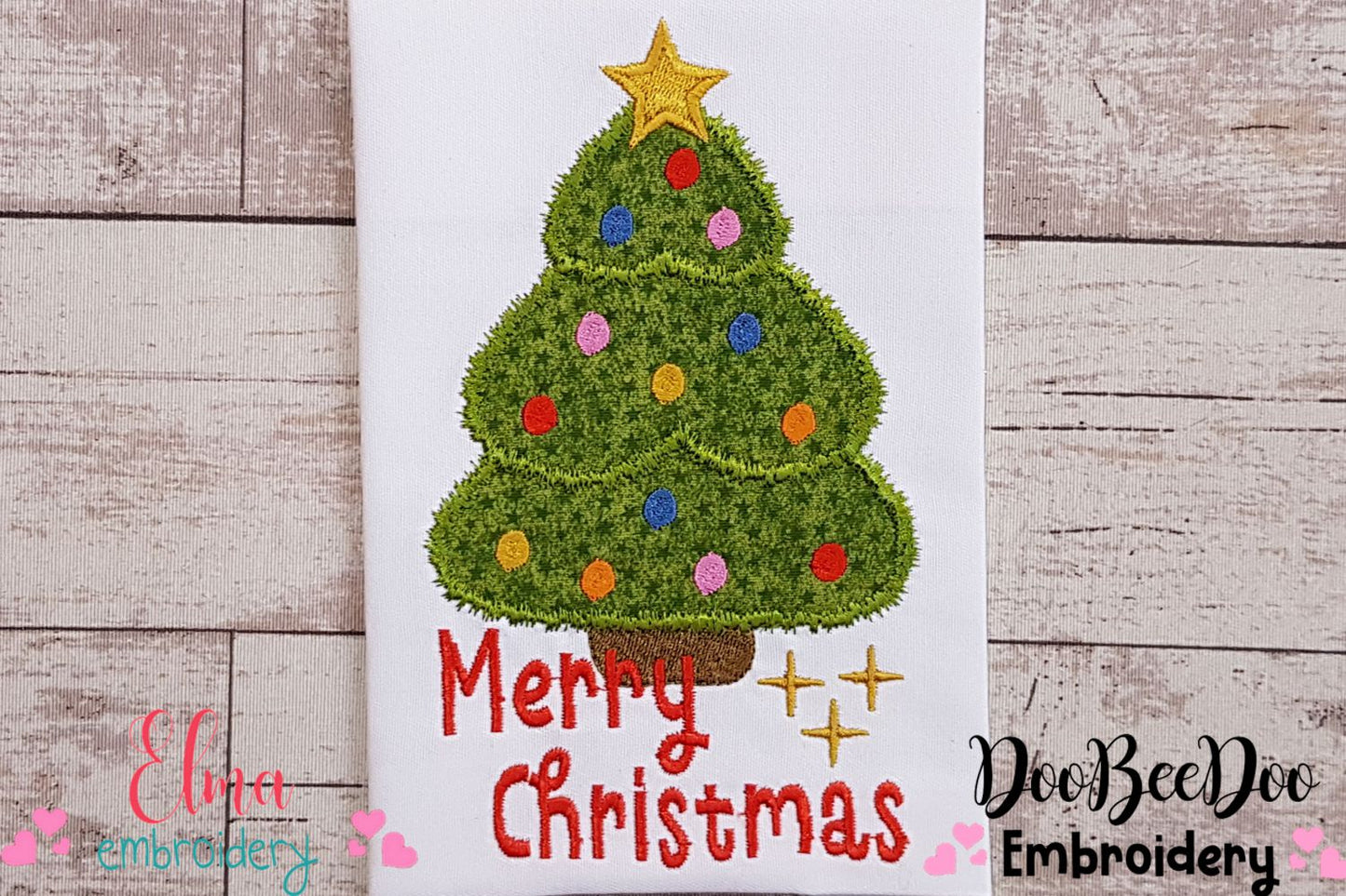Christmas Tree Merry Christmas - Applique