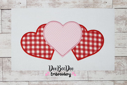 Three Hearts Trio - Applique Embroidery