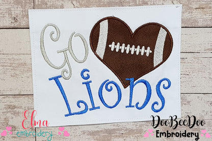 Football Go Lions - Applique