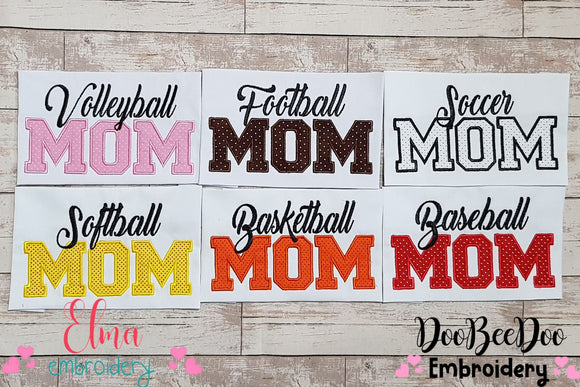 Basic Sports Mom - Set of 6 designs - Applique