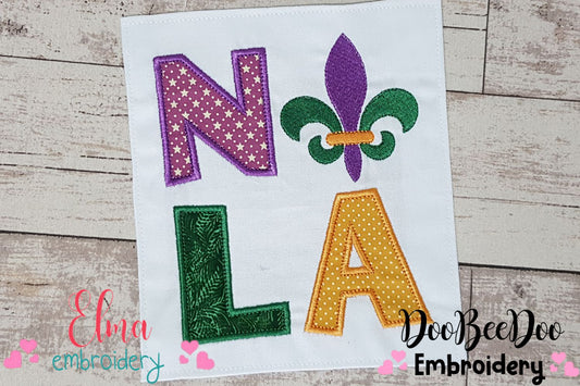 Nola, Mardi Gras, New Orleans, Lousiana - Applique - Machine Embroidery Design