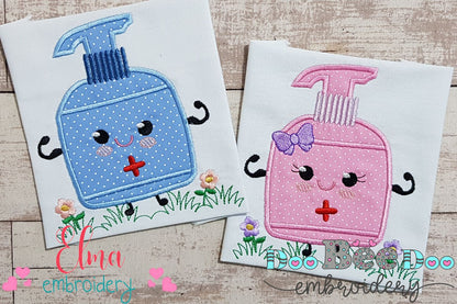 Hand Sanitizer Boy and Girl - Applique - Set of 2 designs