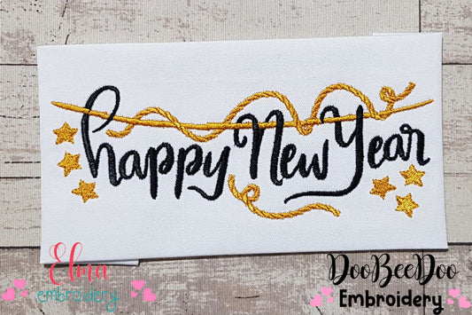 Happy New Year Rope - Fill Stitch - Machine Embroidery Design