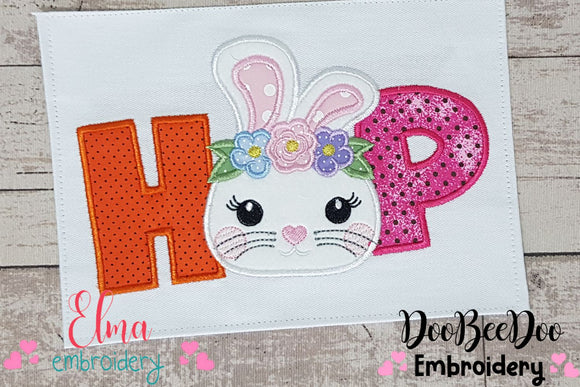 Hop Easter Bunny Girl - Applique Embroidery