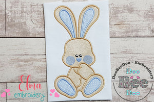 Cute Bunny Boy Big Ears - Applique - Machine Embroidery Design