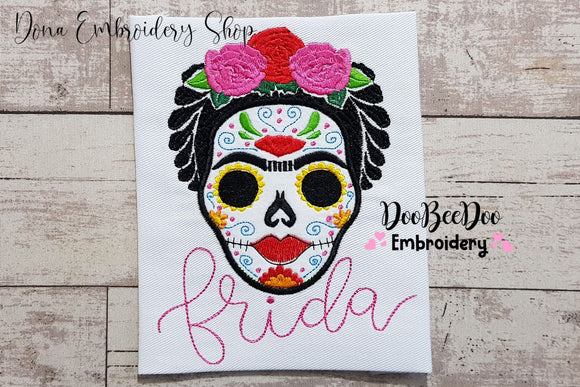 Frida Kahlo Sugar Skull - Applique