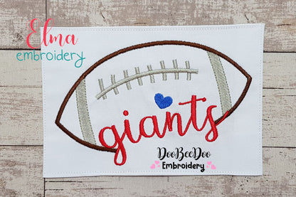 Football Giants Ball - Fill Stitch